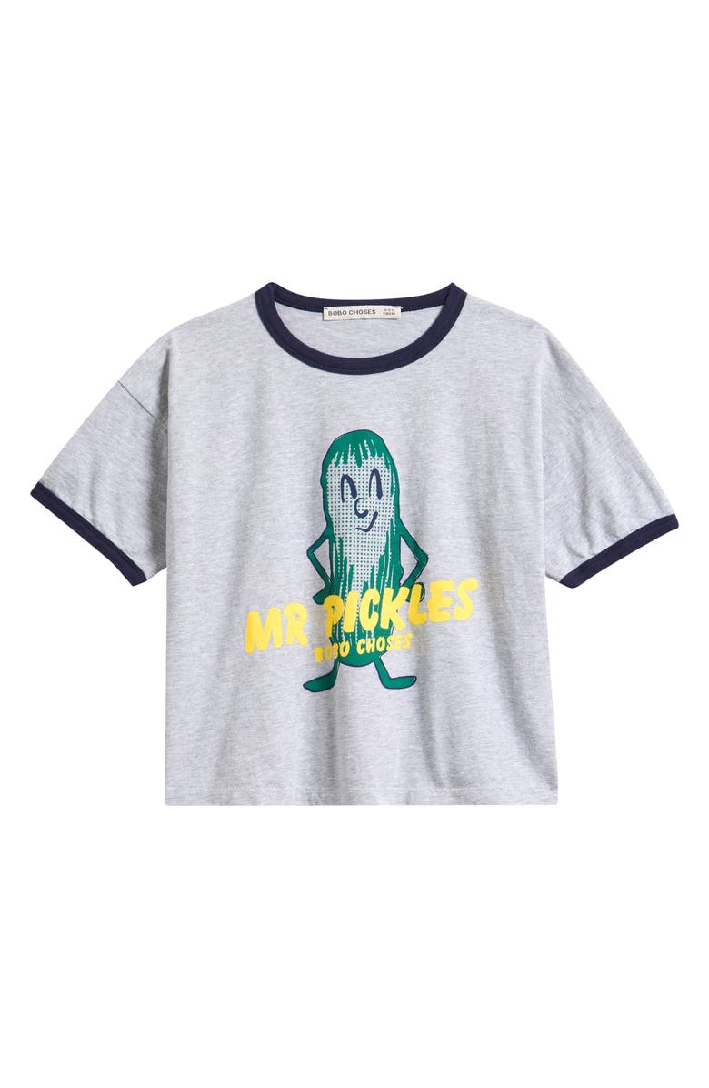Bobo Choses Kids' Mr. Pickles Organic Cotton Graphic T-Shirt, Main, color, Heather Grey