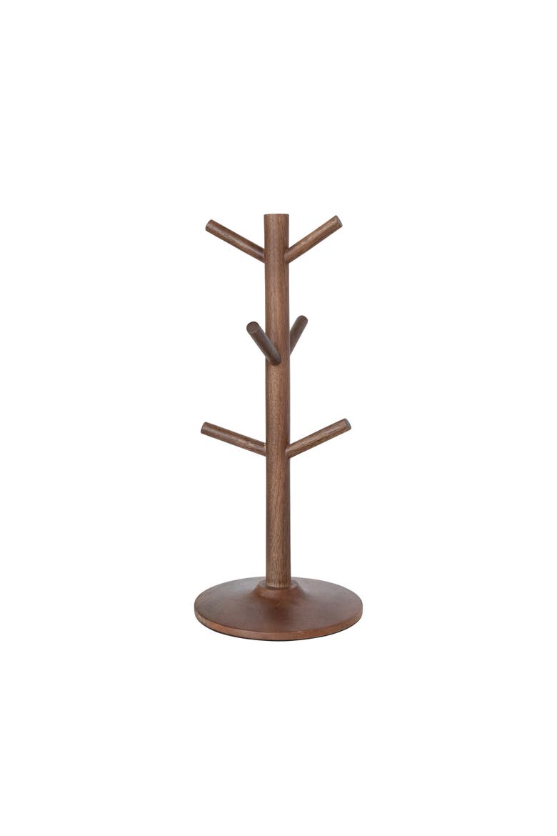 Mango Wood Mug Holder, Walnut Finish, Main, color, Natural