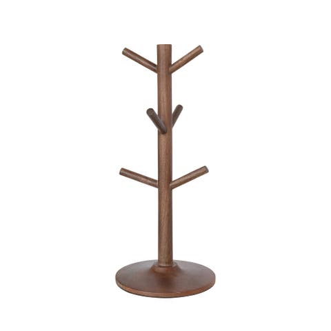 Mango Wood Mug Holder, Walnut Finish