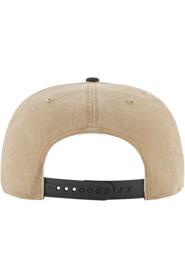 Men's '47 Khaki/Black Brooklyn Nets Chilmark Captain Snapback Hat, Alternate, color, Khaki