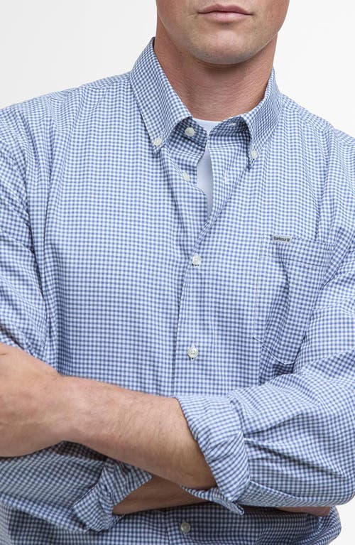 Barbour Finwell Tailored Fit Gingham Button-down Shirt In Sky