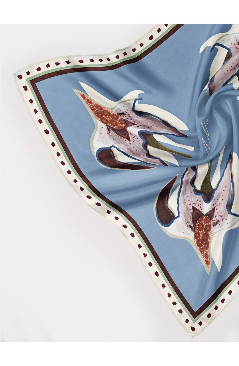 Alas Hand Rolled Floral Print Silk Scarf, Alternate, color, Print 'Garden Of Alas'