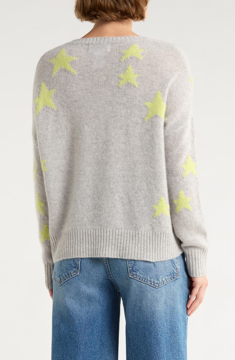 Magaschoni Star Cashmere Sweater, Alternate, color, Grey Tint / Sweet Matcha