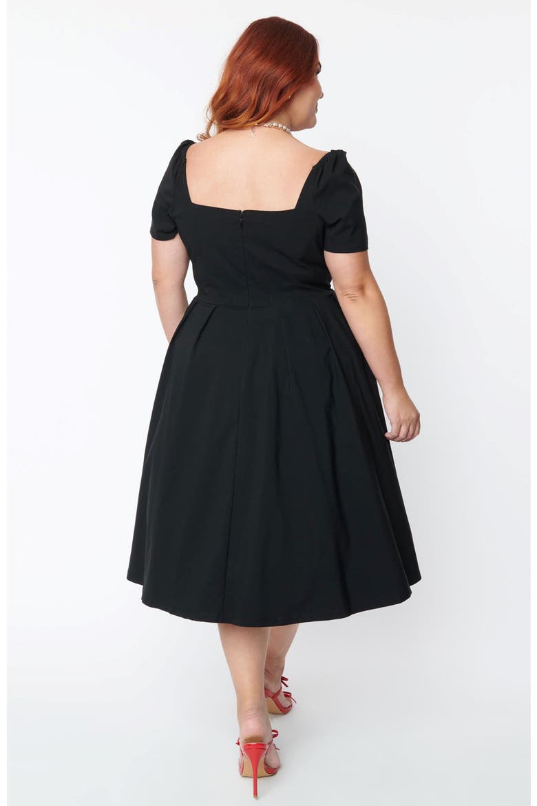 Plus Size Sweetheart Midge Swing Dress, Alternate, color, Black