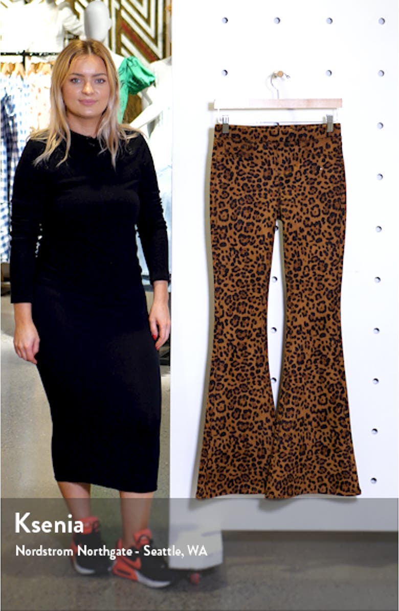 Leopard Print Faux Suede Flare Pants, sales video thumbnail