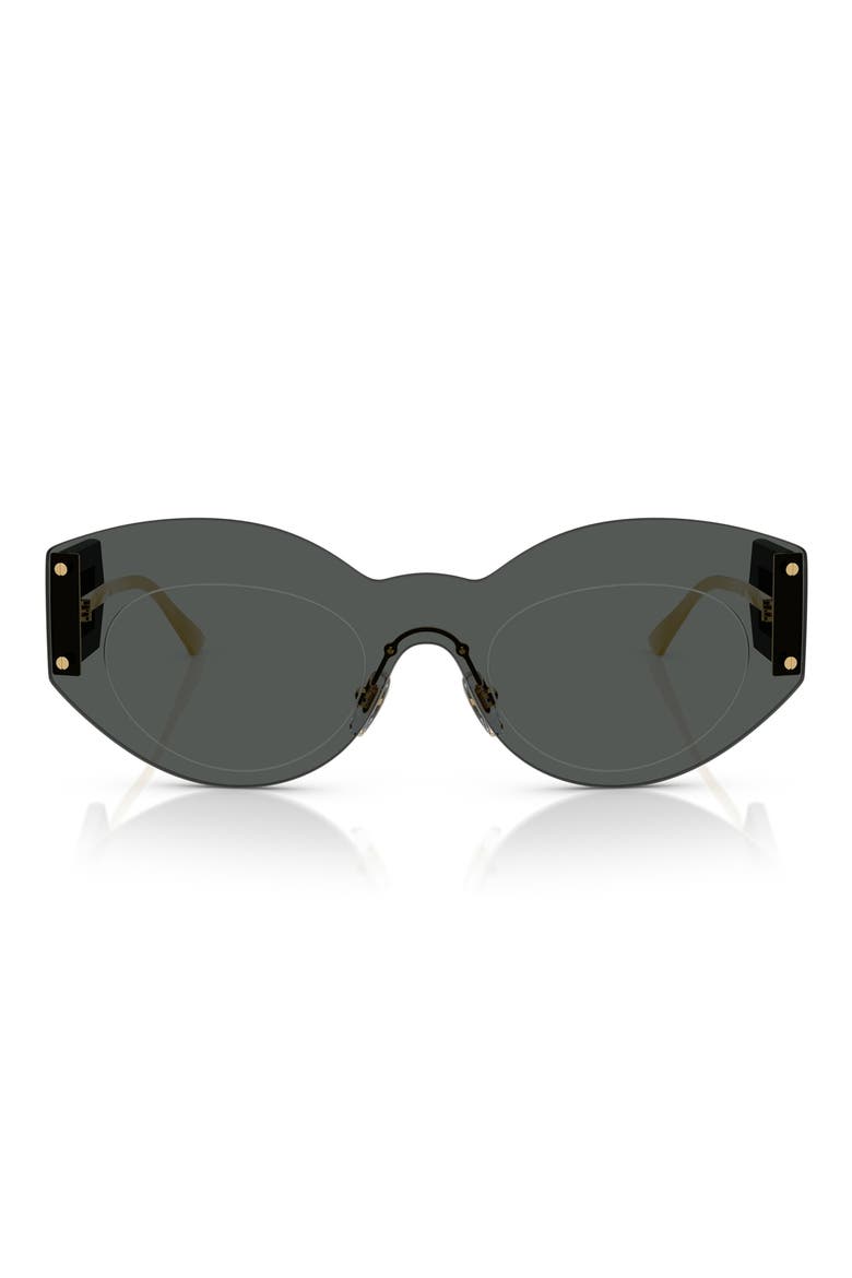 144mm Small Round Rimless Sunglasses, Main, color, DARK GREY