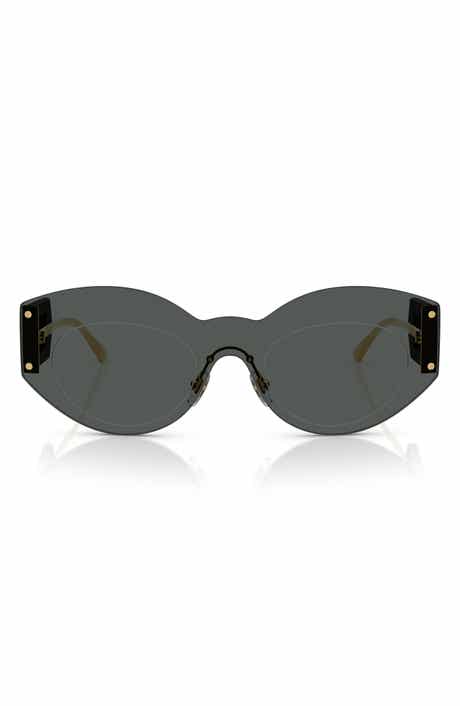 Versace 144mm Small Round Rimless Sunglasses