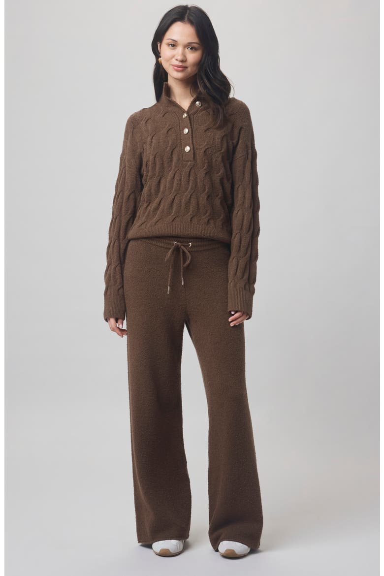 x @cellajaneblog Bouclé Sweat Pants, Alternate, color, TRUFFLE