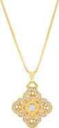 SAVVY CIE JEWELS Cubic Zirconia Pav Pendant Necklace