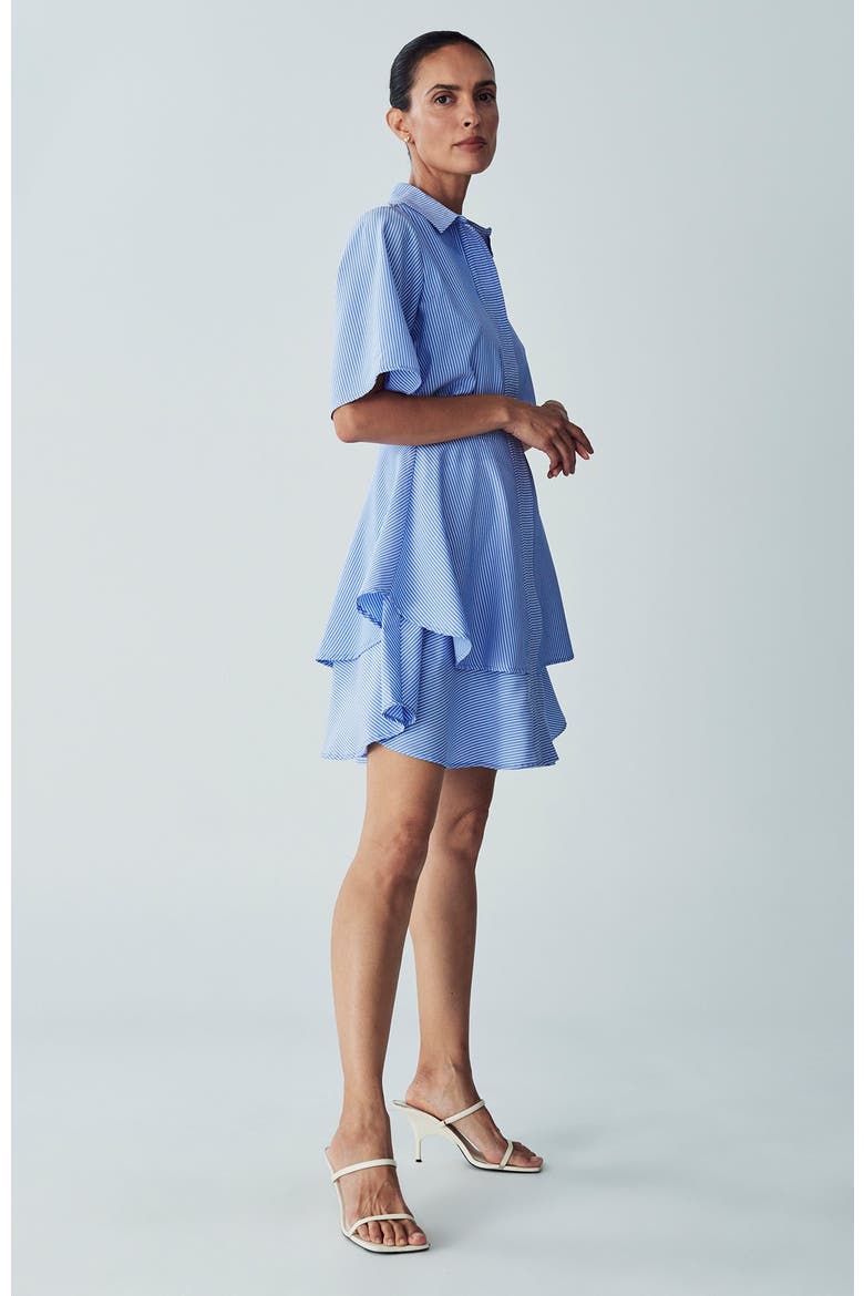 Hugh Layered Dress, Alternate, color, Blue Stripe