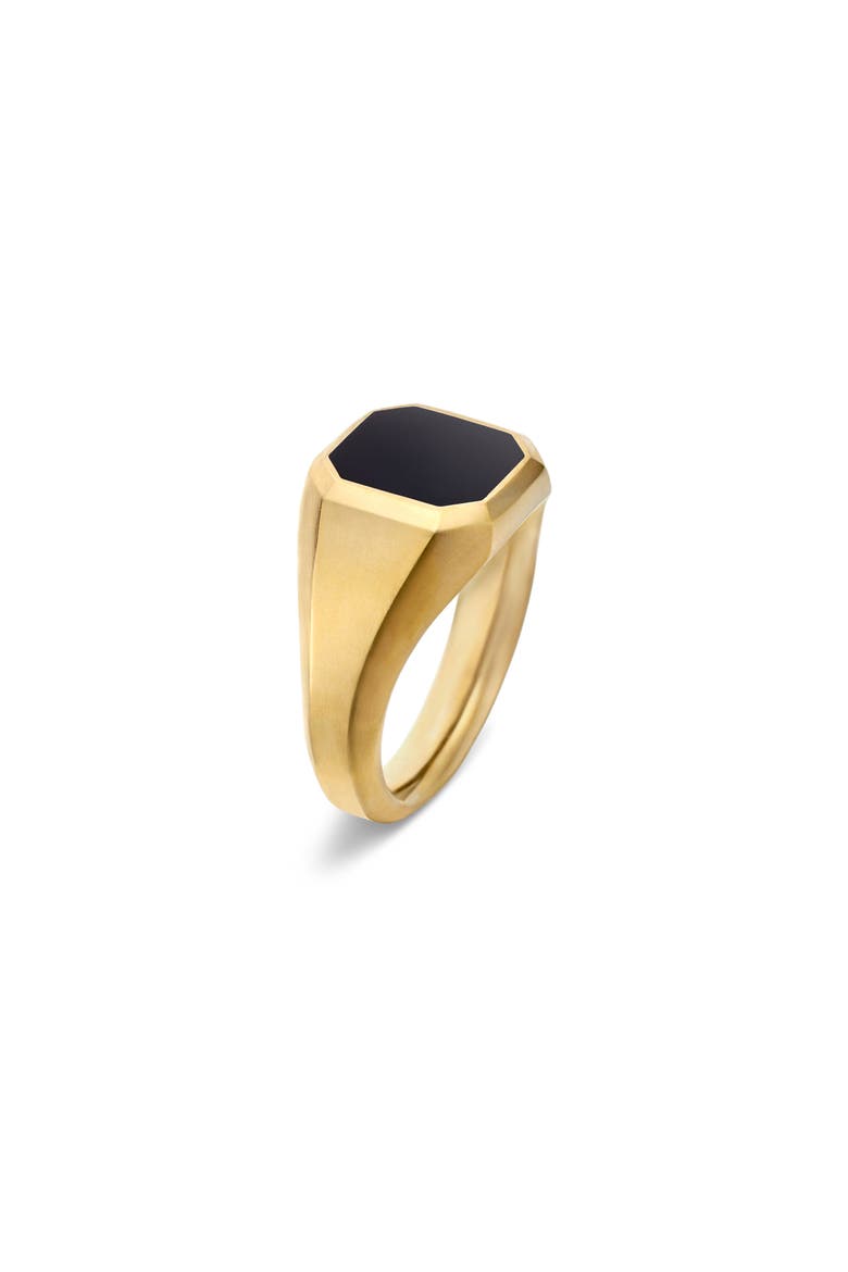Men's Streamline Signet Ring, Alternate, color, 18K YELLOW GOLD/ BLACK ONYX