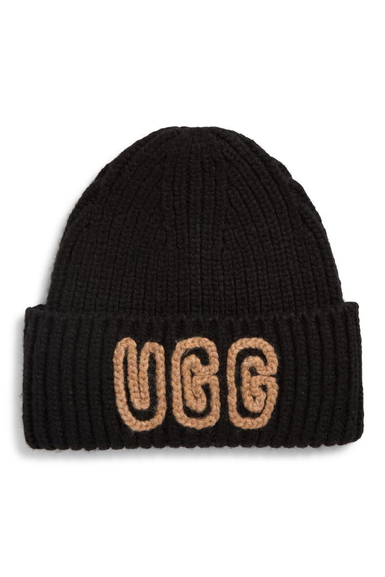 Chunky Crafted Rib Beanie, Main, color, BLACK