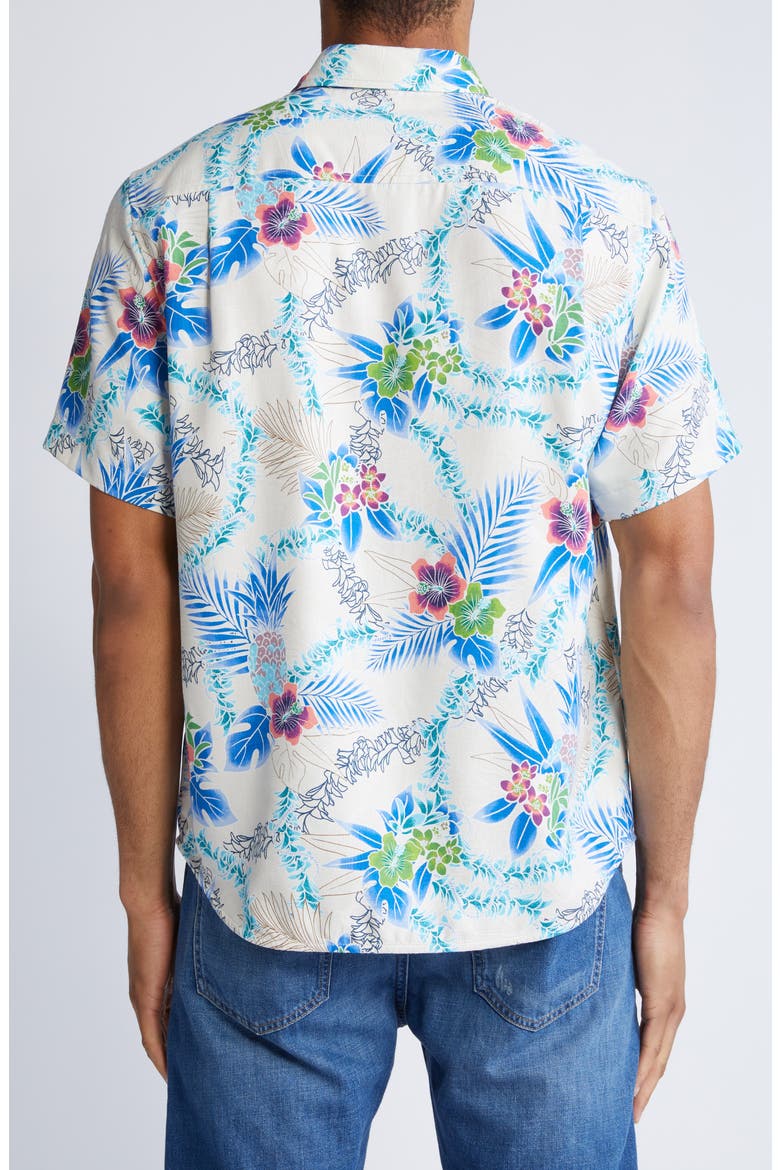 Lei in Paradise IslandZone® Short Sleeve Silk Blend Button-Up Shirt, Alternate, color, ABALONE