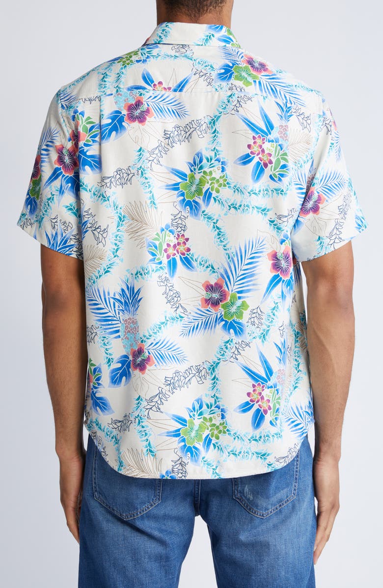 Tommy Bahama Lei in Paradise IslandZone<sup>®</sup> Short Sleeve Silk Blend Button-Up Shirt, Alternate, color, Abalone