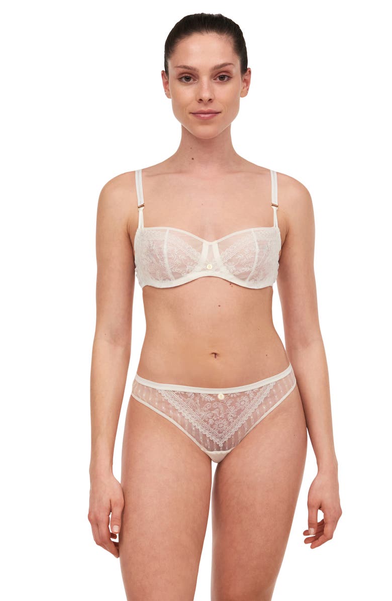 Chantelle Lingerie New Romance Lace Tanga, Alternate, color, 
