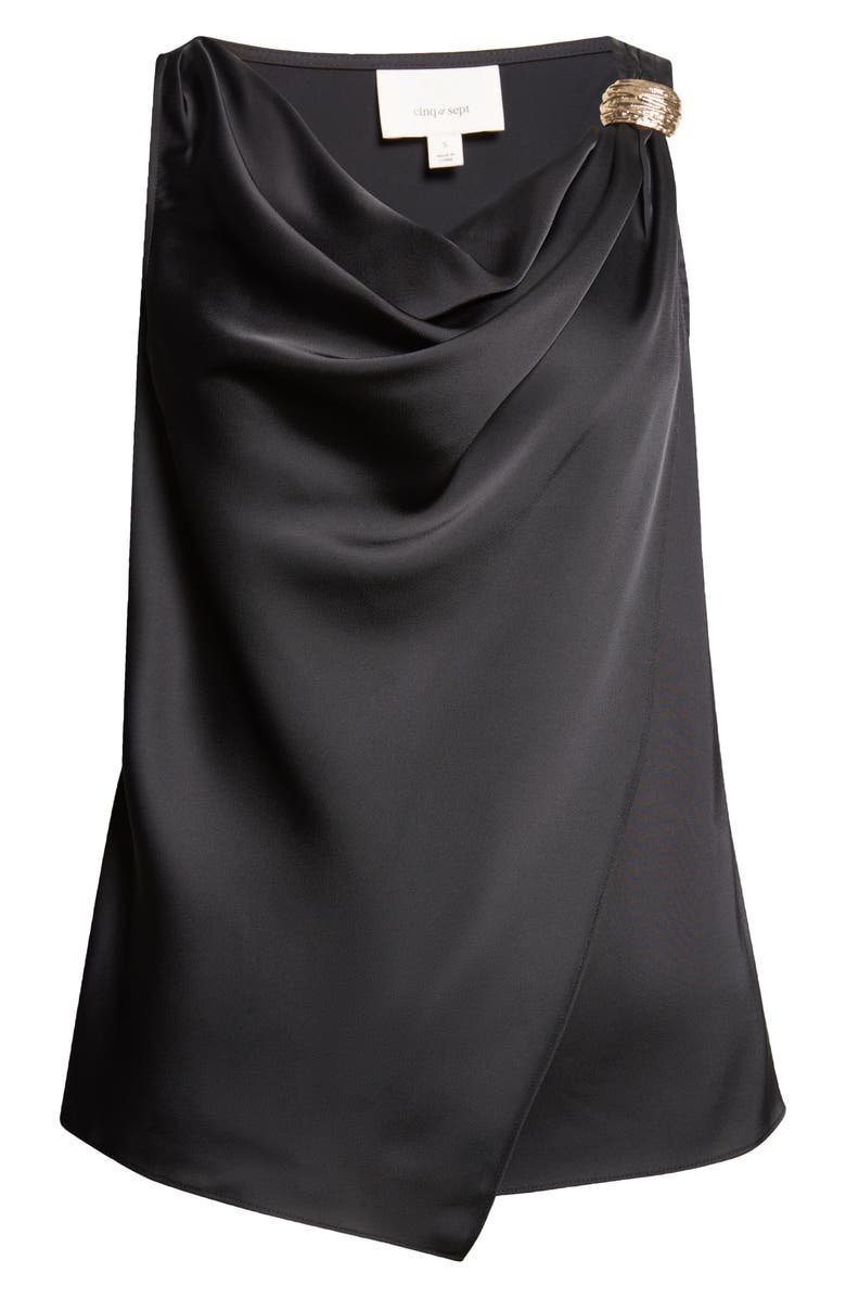 Cinq à Sept Bangle Elora Satin Top, Alternate, color, Black