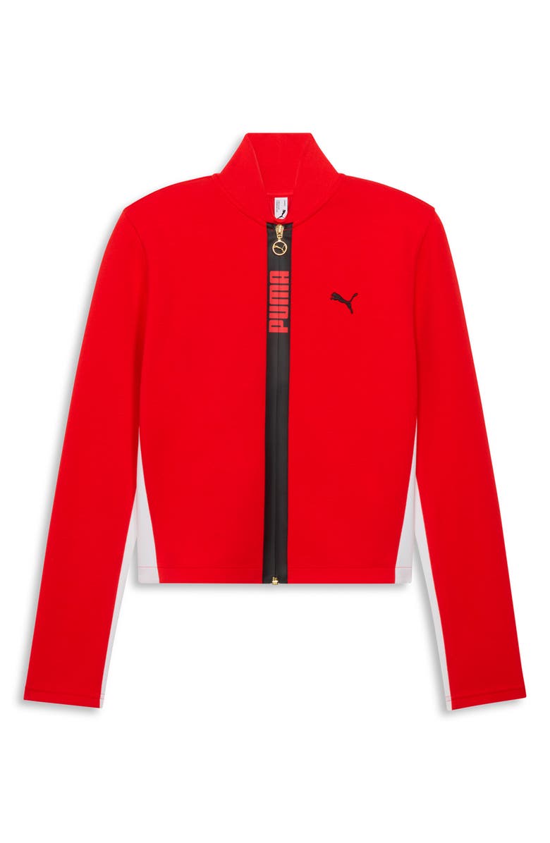 PUMA T7 Slim Track Jacket, Main, color, For All Time Red-Puma White