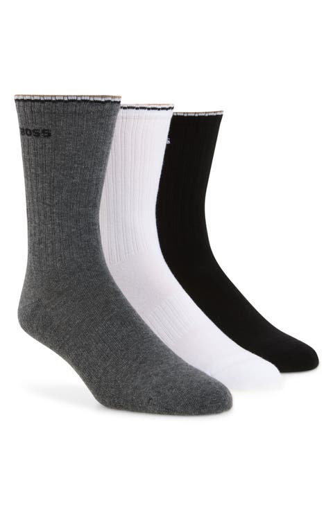 Assorted 3-Pack Stretch Crew Socks