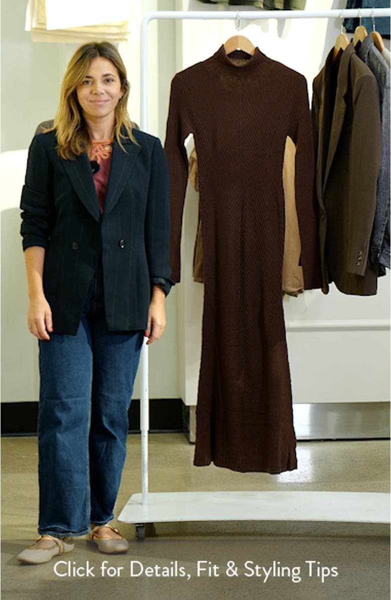 Be Your Girl Long Sleeve Merino Wool Blend Rib Sweater Dress, sales video thumbnail