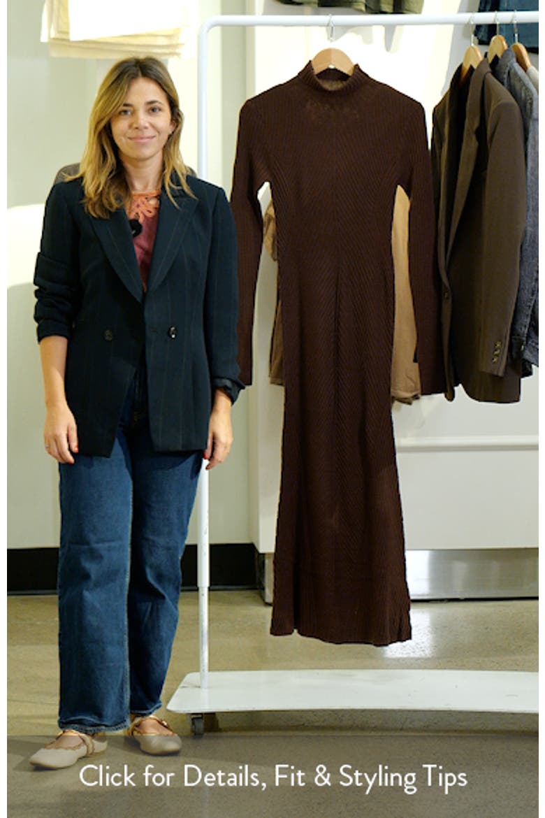 Be Your Girl Long Sleeve Merino Wool Blend Rib Sweater Dress video