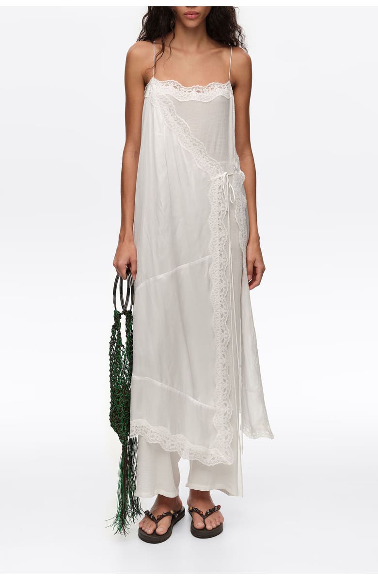 Bimba y Lola Off-White Lace Skirt-Trouser Hybrid, Alternate, color, Off White