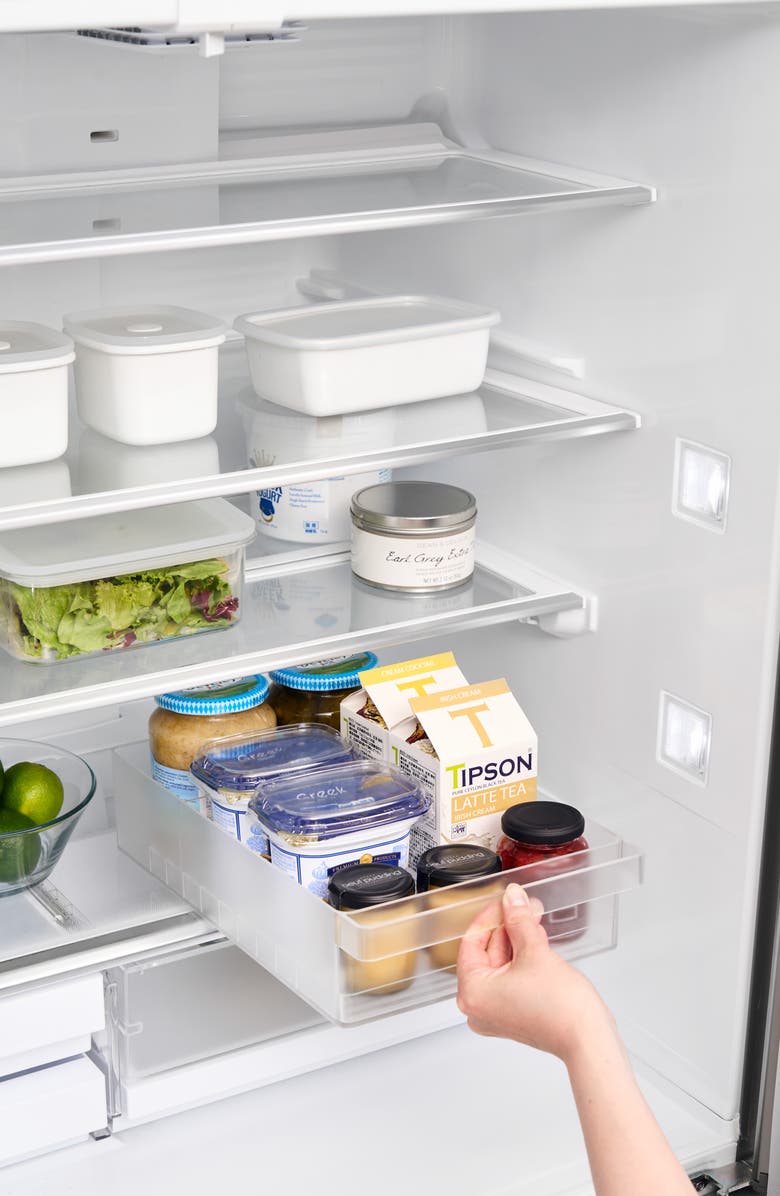 Yamazaki Wide Fridge Organizer Bin, Alternate, color, White