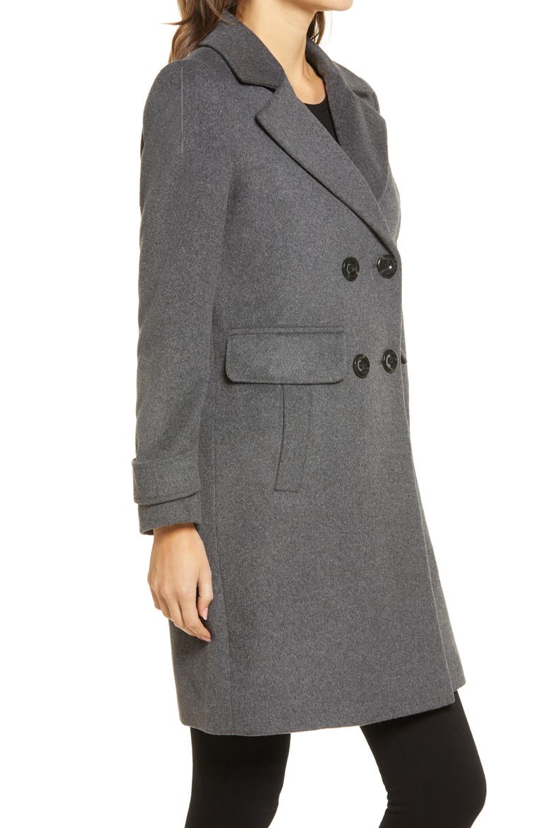 Double Breasted Coat, Alternate, color, CHARCOAL