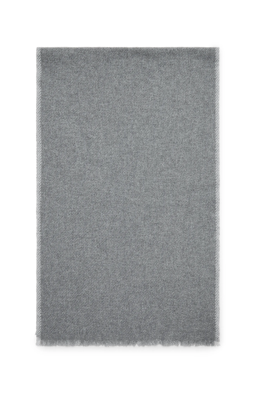 Brunello Cucinelli Cashmere Diagonal Scarf In Gray