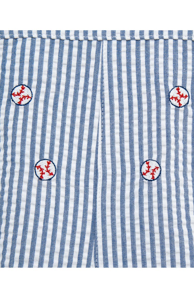 Little Me Baseball Polo & Overalls Set, Alternate, color, Blue