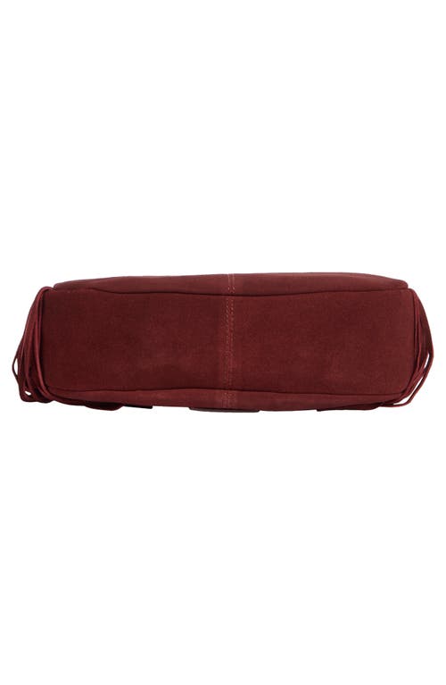 Lucky Brand Bran Nyra Suede Fringe Crossbody Bag In Red