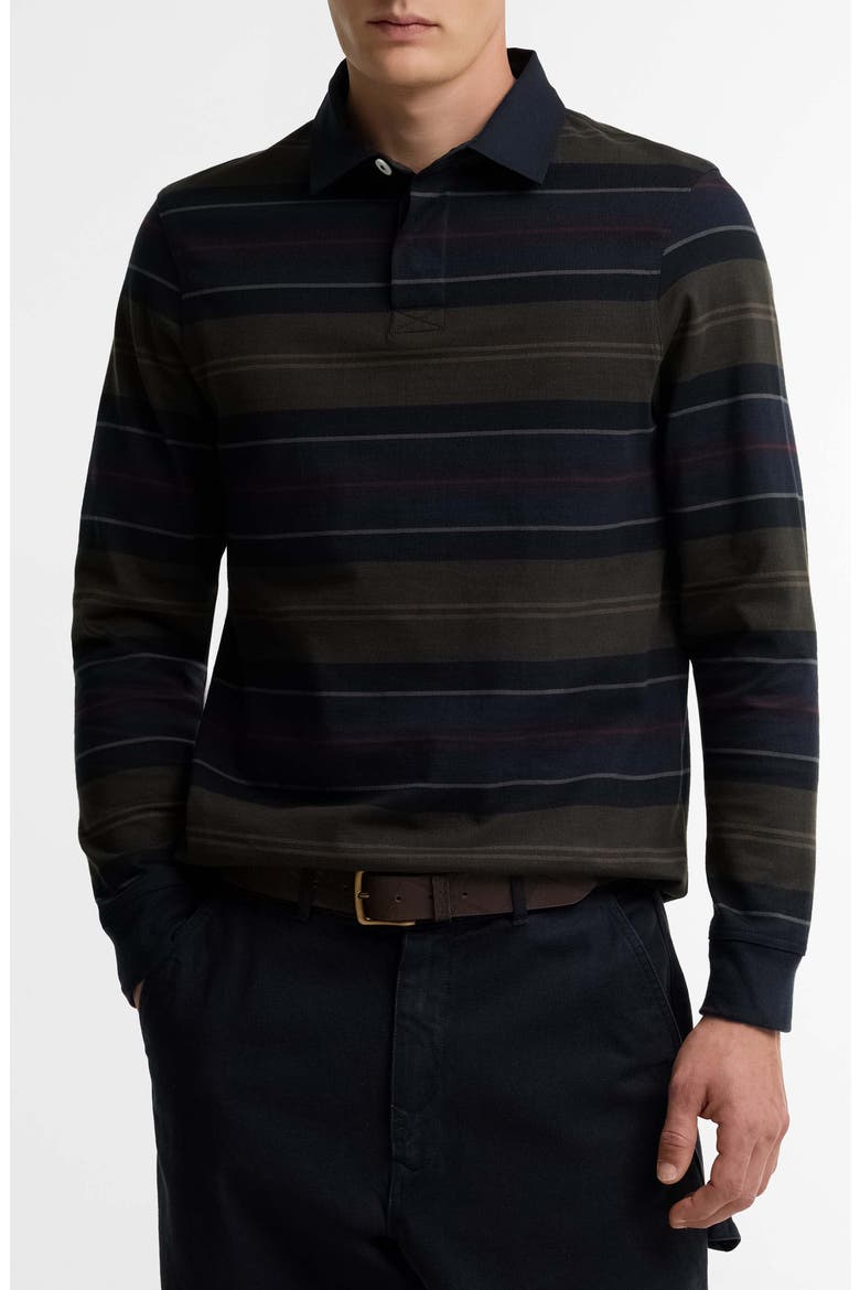 Frith Stripe Long Sleeve Rugby Shirt, Main, color, NAVY