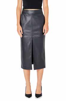 Endless Rose Faux Leather Midi Skirt