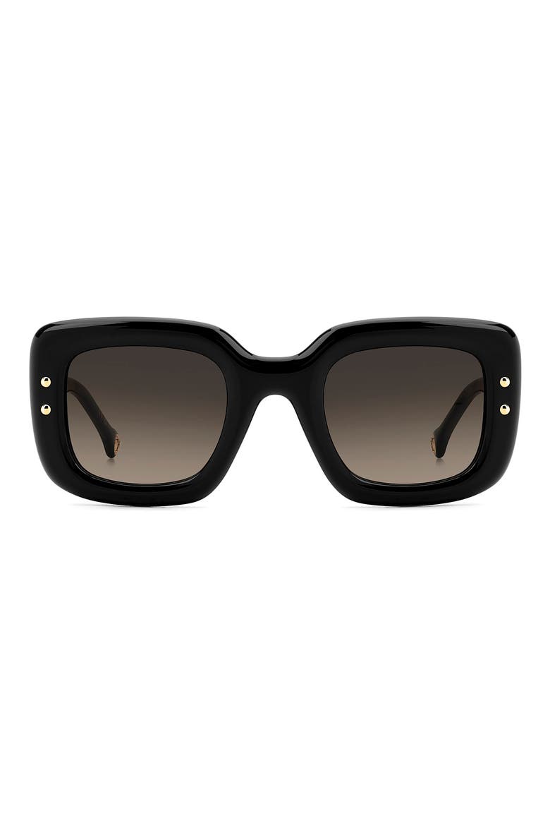 49mm Small Gradient Rectangular Sunglasses, Main, color, BLACK PINK/ BROWN SF
