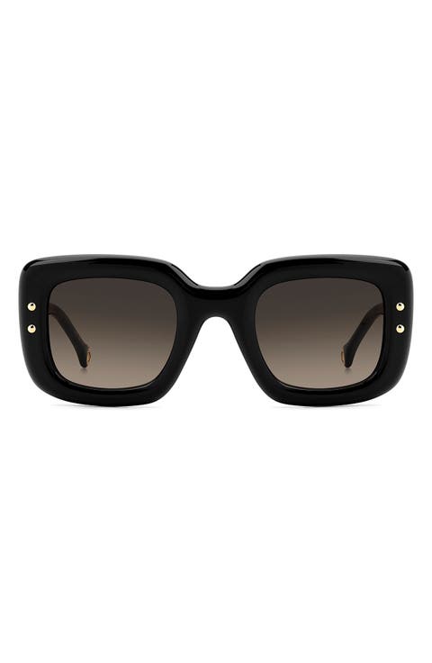 49mm Small Gradient Rectangular Sunglasses