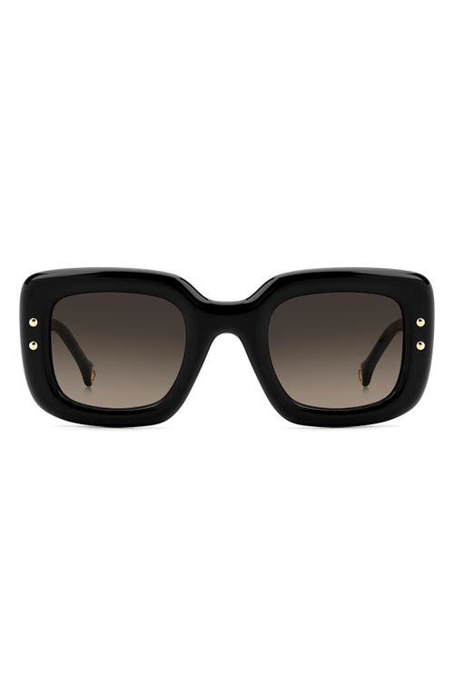 Carolina Herrera 49mm Small Gradient Rectangular Sunglasses In Black Pink/brown Sf