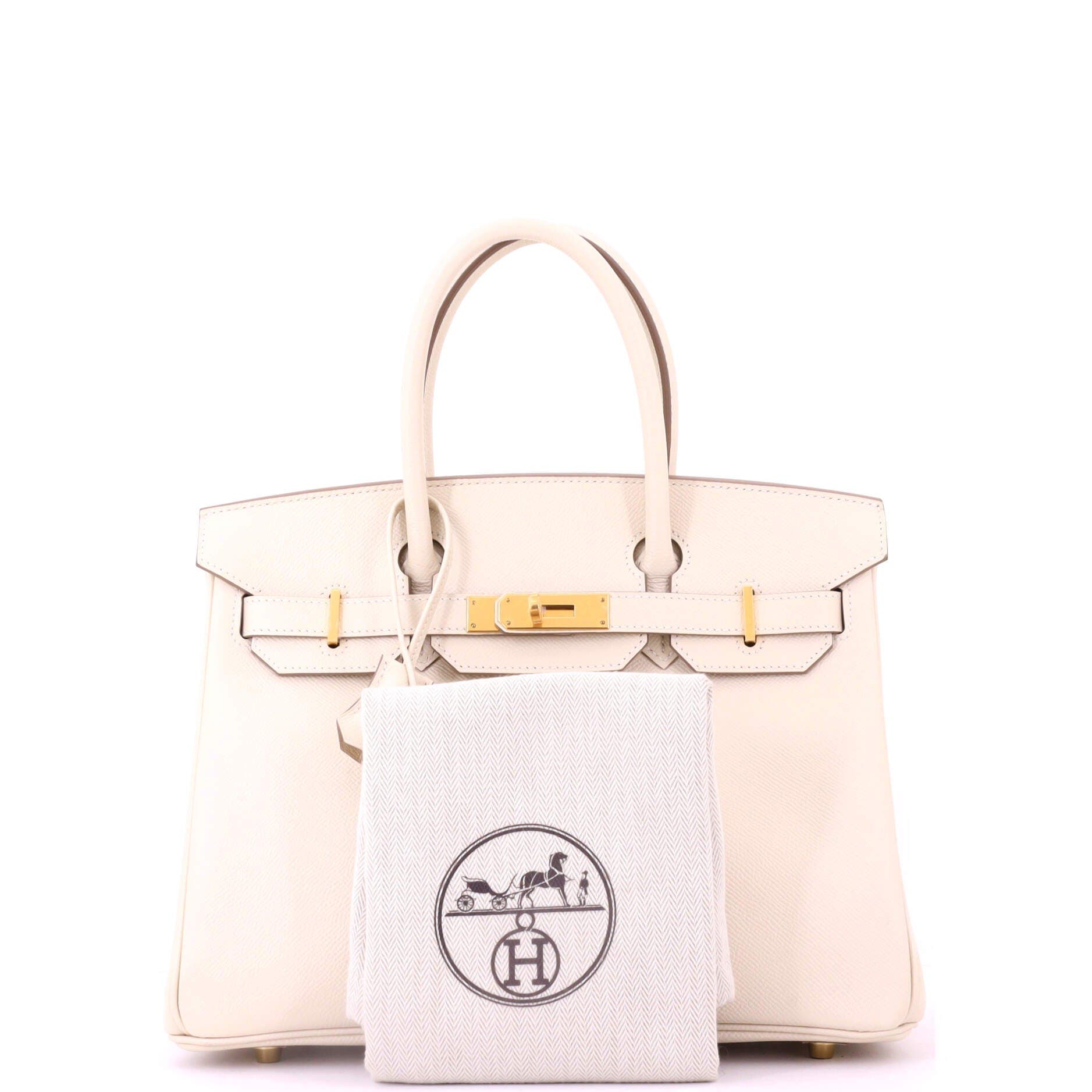 Pre-Owned Hermes Birkin Handbag Light Epsom with Gold Hardware 30, Alternate, color, Craie