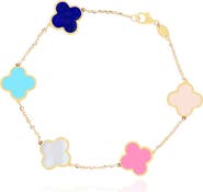 The Lovery Fine Jewelry Large Pastel Mixed Clover Bracelet