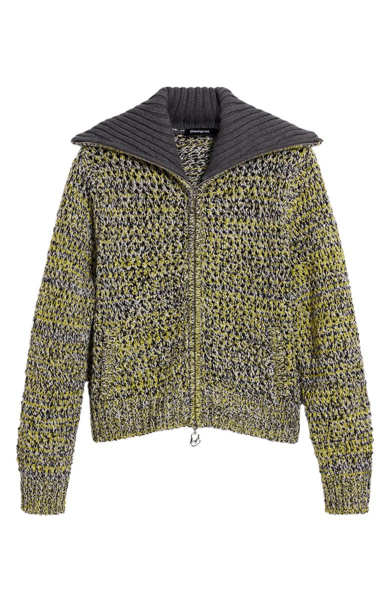 Desigual Knit Jacket, Alternate, color, Anthracite Gray
