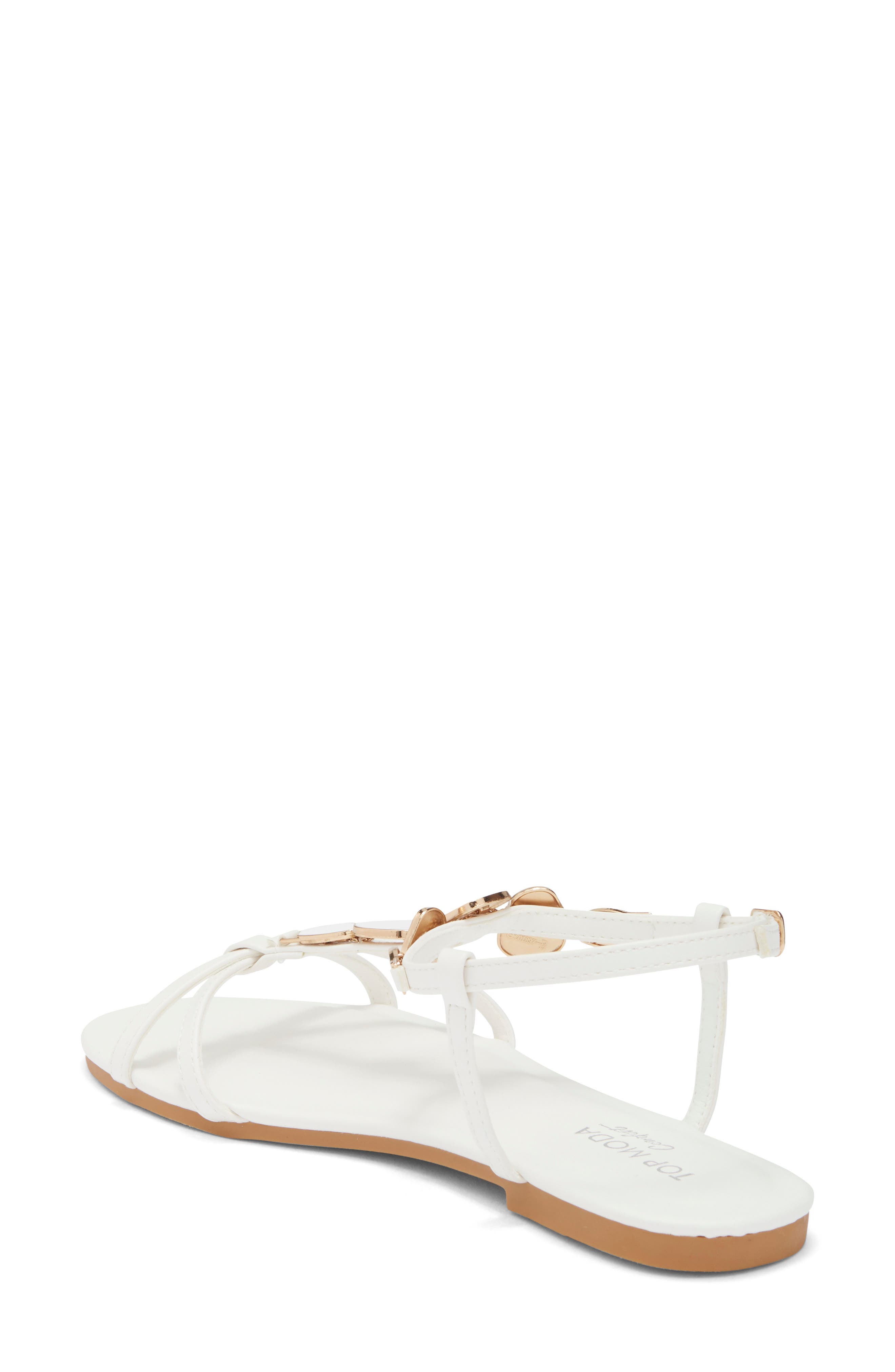 TOP MODA Verne Sandal, Alternate, color, White