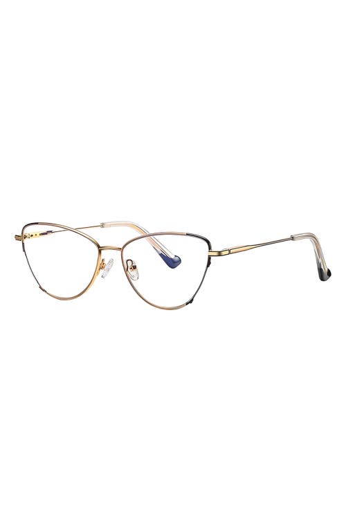 Fifth & Ninth Cora 54mm Cat Eye Blue Light Blocking Glasses In Gold