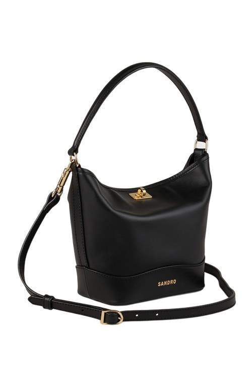 Sandro Tangoso Mini Leather Bag In Black