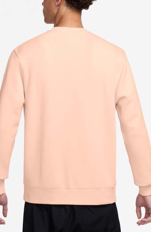 Nike Club Crewneck Sweatshirt In Washed Coral/white