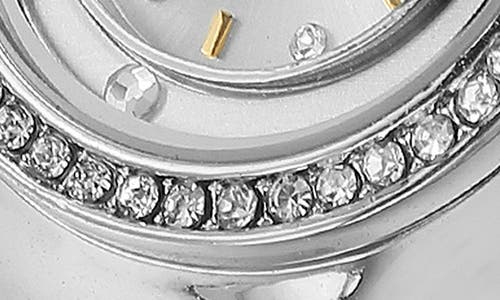 Jessica Simpson Floating Crystal Ring Watch In Silver