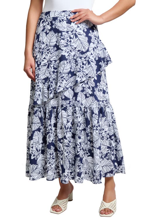 Jones New York Asymmetric Ruffle Maxi Skirt
