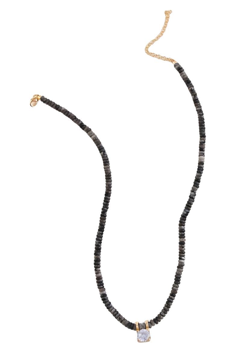 Elizabeth Beaded Necklace, Main, color, GRAY