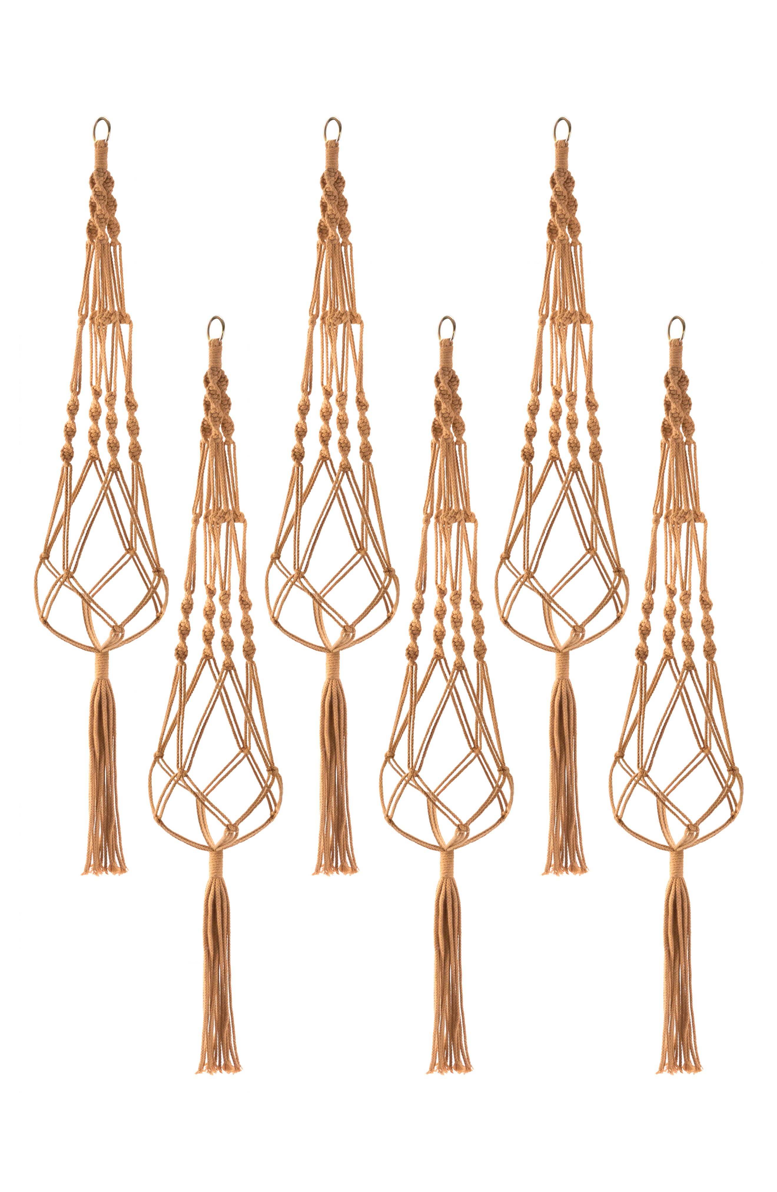 Set of 6 Macramé Plant Hangers