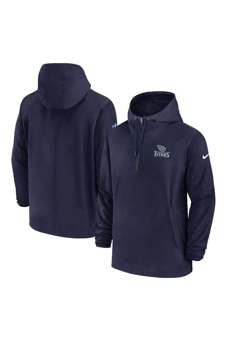Men's Nike Navy Tennessee Titans Sideline Half-Zip Hoodie, Alternate, color, Navy