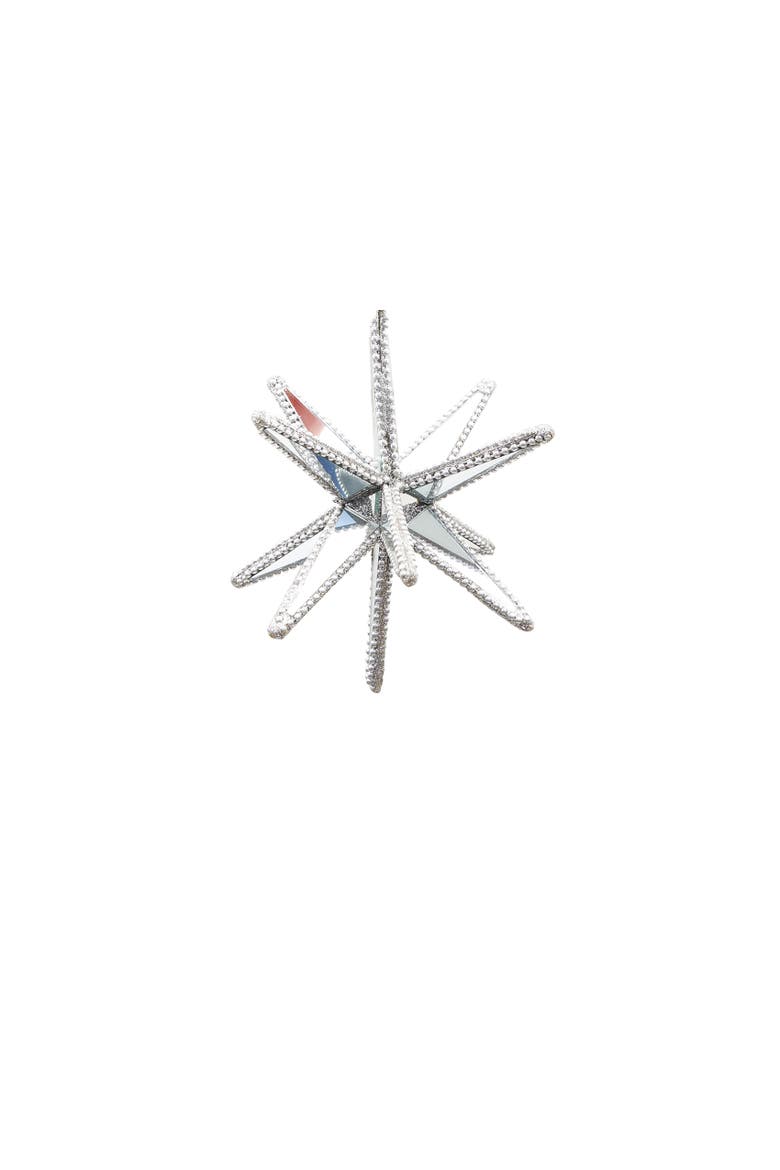 Glitter Beaded Starburst Christmas Tree Ornament, Alternate, color, Silver
