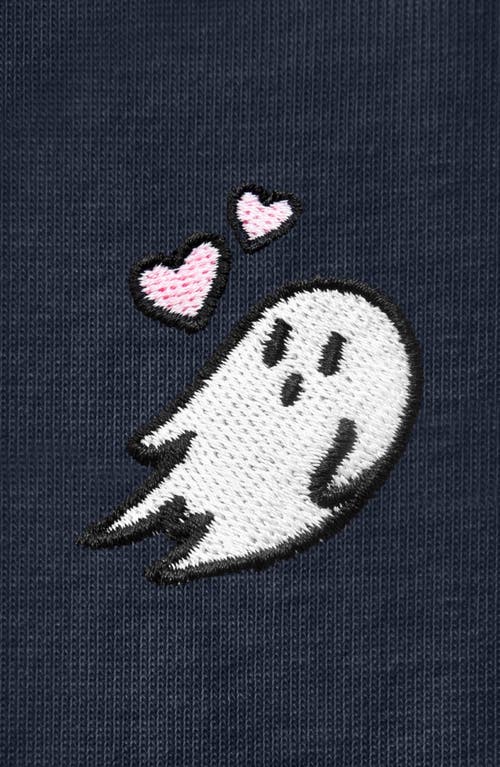Dalix Heartly Ghost Tee In Navy Blue