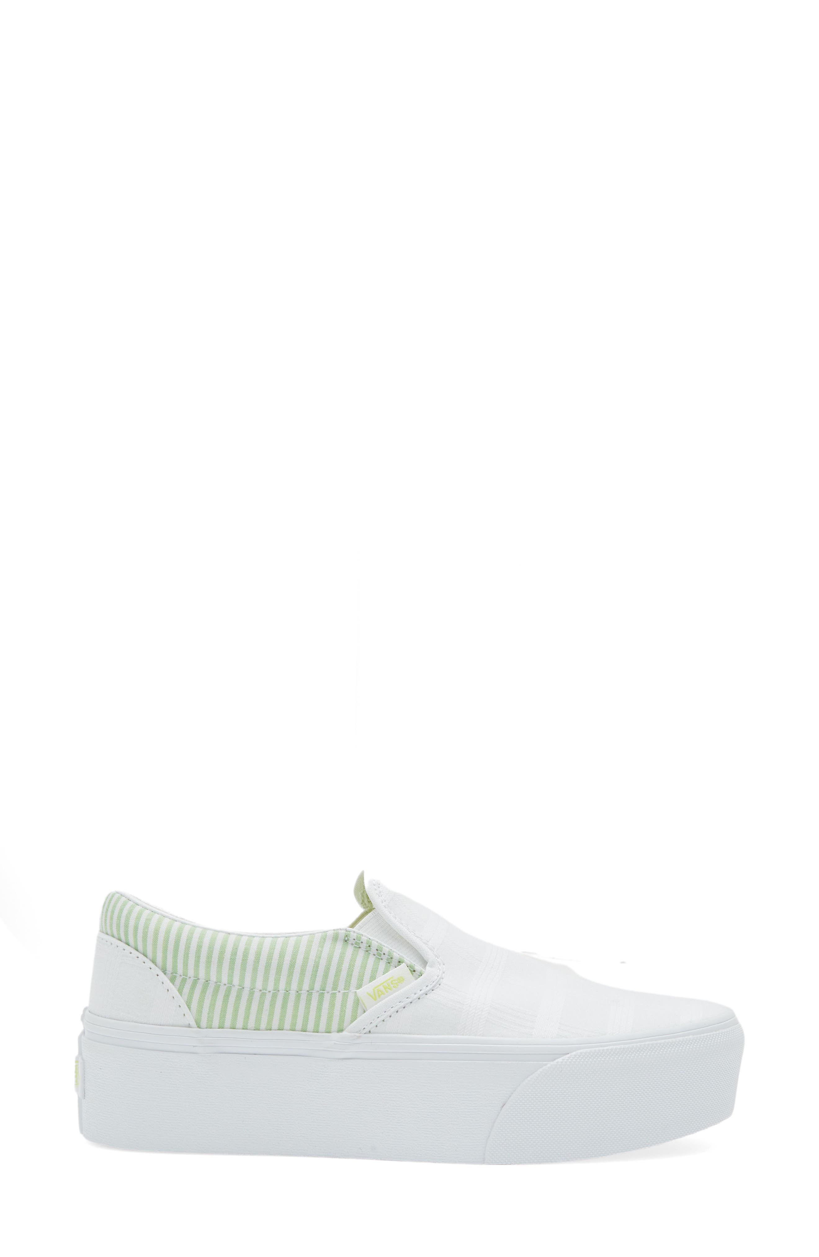 Gender Inclusive Classic Slip-On Stackform Sneaker, Alternate, color, SUMMER PICNIC GREEN/ WHITE